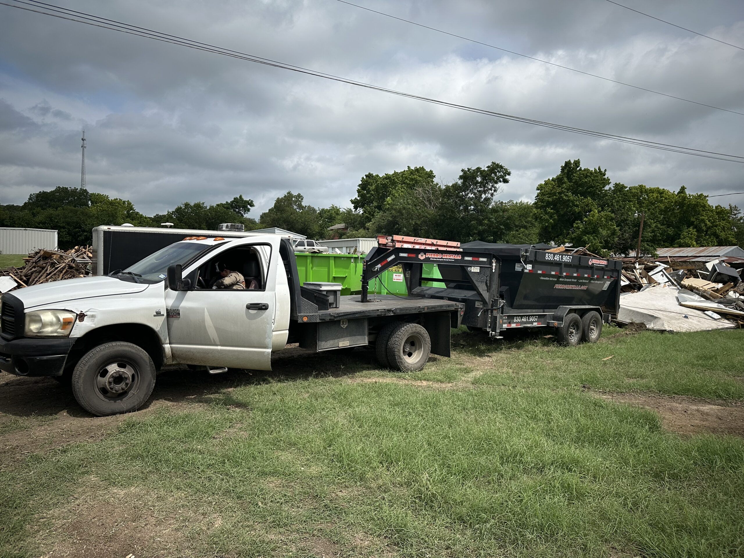 Truck Hauling Fierro Rentals Dumpster